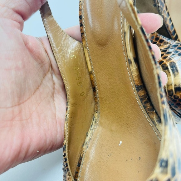 Multicolored Sergio Rossi snake skin Key Hole Open Toe Platform heels - Picture 8 of 10